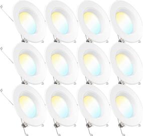 img 4 attached to Sunco Lighting 12 Pack LED Recessed Downlight: Selectable 5 Colors, Dimmable, 13W=75W, 1050LM, Baffle Trim, Damp Rated - Easy Retrofit Installation, UL Certified