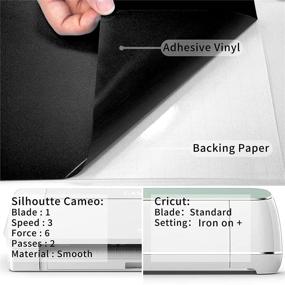 img 2 attached to 🎨 Lya Vinyl Permanent Adhesive Vinyl Roll for CRI-Cut, Matte Black 12x50Ft - Ideal Roll for CRI-Cut, Silhouette Cameo & Craft Cutter