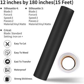 img 1 attached to 🎨 Lya Vinyl Permanent Adhesive Vinyl Roll for CRI-Cut, Matte Black 12x50Ft - Ideal Roll for CRI-Cut, Silhouette Cameo & Craft Cutter