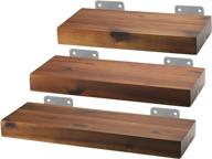 📚 batoda floating shelves: stylish and durable rustic acacia wood wall storage for any room - set of 3 shelves with invisible brackets logo