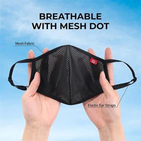 img 1 attached to 🏃 OTOOLIFE Mesh Fabric Nano Summer Sports Active wear Easy to Breathe Outdoor Riding Running Face Mask for Men Women, Black, 1 Count (Pack of 1), Mesh Sport Mask