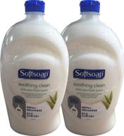 🌿 softsoap hand soap soothing aloe vera twin pack refill - 160 fl. oz, 80 fl. oz x 2, moisturizing formula logo