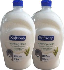 img 2 attached to 🌿 Softsoap Hand Soap Soothing Aloe Vera Twin Pack Refill - 160 Fl. Oz, 80 Fl. Oz x 2, Moisturizing Formula