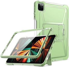 img 4 attached to 📱 Ztotop Rugged Case for iPad Pro 12.9 2021: Pencil Holder, Screen Protector, Green, 5th Gen