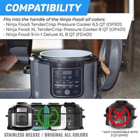 img 1 attached to The Steam Boss - Lid and Spoon Rest, Compatible Accessories for Ninja Foodi Pressure Cooker Air Fryer, New Size for Stainless Steel Deluxe and Original Ninja Foodi Handles