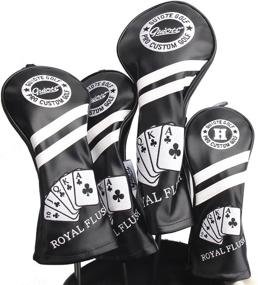 img 4 attached to 🏌️ Vintage Design Golf Club Headcover Set with Guiote Golf Head Covers, made from PU Leather