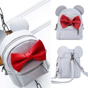 img 1 attached to Cute and Stylish 🎒 Cartoon Leather Backpack Shoulder Rucksack