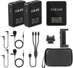 img 4 attached to 🎤 Wireless Lavalier Microphone Lav Mic System - Sokani Tiny Twin 2X Transmitters and Receiver for Camera, Smartphones, iPhone, DSLR, Mirrorless, YouTube, Tiktok, Facebook Live Video Recording