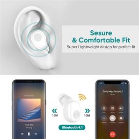 img 2 attached to 🎧 Wireless Bluetooth Earbud with Charging Case - Single Headset Compatible with Smartphone/iPhone 6 7 8 Plus X/iPad Samsung Android - Model W005