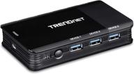 🔁 trendnet tk-u404 usb 3.1 sharing switch: 4-port for computers & devices, flash drive sharing, printers, scanners, mouse, keyboard - windows & mac compatible logo