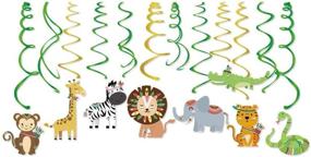 img 3 attached to 🦁 Kristin Paradise 30Ct Safari Animals Hanging Swirl Decorations: Wild Jungle Party Supplies for Boy Girl Baby Shower & Tribal 1st Bday Favors