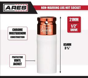 img 3 attached to Насадка для гаечных гаек ARES 70022-1/2-дюймового привода 21 мм без повреждений: защитите ваши диски и гайки с защитным чехлом, цветовая кодировка и лазерная гравировка для легкой идентификации.