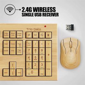 img 1 attached to Eco-Friendly Handcrafted Bamboo Wireless Keyboard and Mouse: TrioGato's Standard Size Design