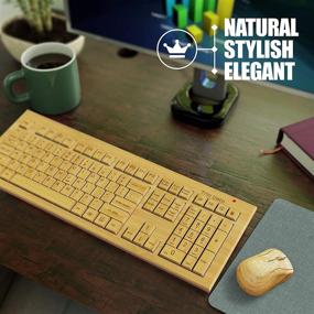 img 3 attached to Eco-Friendly Handcrafted Bamboo Wireless Keyboard and Mouse: TrioGato's Standard Size Design