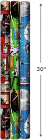 img 2 attached to 🎁 Hallmark Star Wars Wrapping Paper (3-Pack) - Yoda, Darth Vader, Chewbacca, R2-D2, C-3PO, and More!