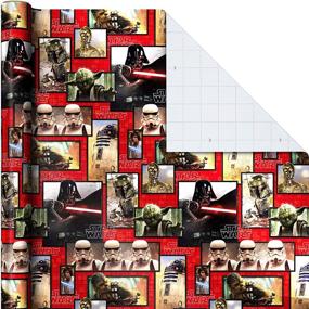 img 1 attached to 🎁 Hallmark Star Wars Wrapping Paper (3-Pack) - Yoda, Darth Vader, Chewbacca, R2-D2, C-3PO, and More!