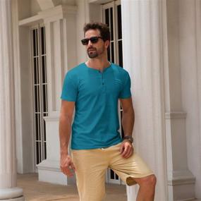 img 1 attached to 👔 Boisouey Men's Henley Shirts: Elevate Your Style with Crisp White Men's Clothing