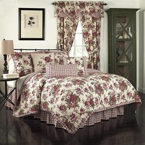 img 4 attached to 🛏️ Waverly Norfolk Reversible Quilt Collection, King Size - Timelessly Elegant Tea Stain Design