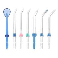 💦 dental water flosser nozzle set - 7 piece replacement kit with standard and functional jet tips for turewell family oral irrigator fc165, fc168, fc169, fc166, fc163, fc162, fc188, fc288 logo