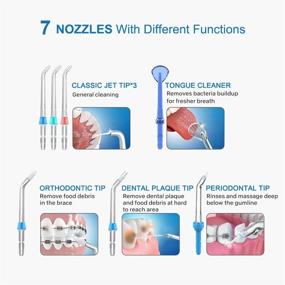 img 2 attached to 💦 Dental Water Flosser Nozzle Set - 7 Piece Replacement Kit with Standard and Functional Jet Tips for TUREWELL Family Oral Irrigator FC165, FC168, FC169, FC166, FC163, FC162, FC188, FC288