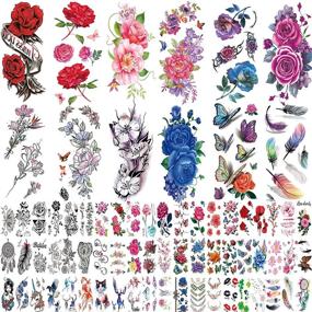 img 4 attached to Sheets Temporary Tattoos Stickers 90×190Mm