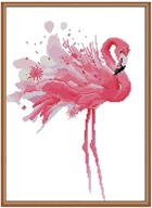 🧵✨ funchey stamped cross stitch kits for adults - complete embroidery starter kit with printed design - diy fantasy flamingo (13.4×17.3 inches) logo