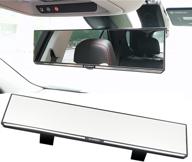 kitbest универсальное панорамное зеркало заднего вида с креплением на клипсу - широкий угол обзора - плоское - для автомобиля, внедорожника, грузовика (11,8" длина х 3,1" высота) логотип