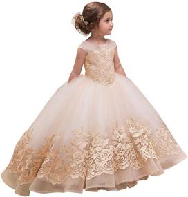 img 4 attached to 👗 ABAO SISTER Elegant Flower Girl Dress for Wedding, Kids Sleeveless Lace Pageant Ball Gowns - Enhanced SEO