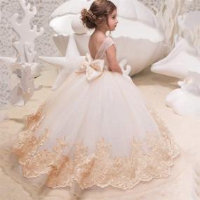 img 3 attached to 👗 ABAO SISTER Elegant Flower Girl Dress for Wedding, Kids Sleeveless Lace Pageant Ball Gowns - Enhanced SEO