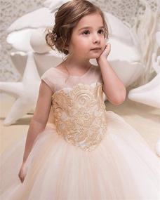 img 2 attached to 👗 ABAO SISTER Elegant Flower Girl Dress for Wedding, Kids Sleeveless Lace Pageant Ball Gowns - Enhanced SEO