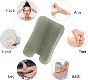 img 1 attached to 🌿 Experience the Rejuvenating Ahier Jade Scraping Massage Tool - Relax and Rejuvenate Your Body, Neck, and Face with Natural Jade Stone!