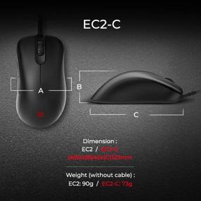 img 1 attached to 🖱️ BenQ ZOWIE EC2-C Gaming Mouse - Enhanced Ergonomics for Pro Esports Performance, Lightweight Design, No Drivers Required, Tangle-Free Paracord Cable, 24-Step Scrolling, Sleek Matte Black Finish, Medium Size
