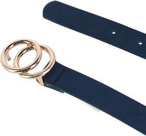 img 1 attached to CTM Womens Double Circle Buckle Women's Accessories for Belts