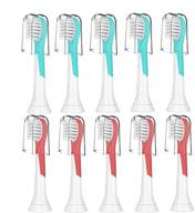 premium kids' toothbrush replacement heads - compatible with philips sonicare for kids | ages 3-7 | red & green logo