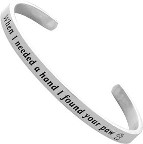 img 4 attached to 🐾 When I Needed A Hand: Your Paw Cuff Bangle Bracelet - A Thoughtful Gift for Dog Lovers and Dog Moms