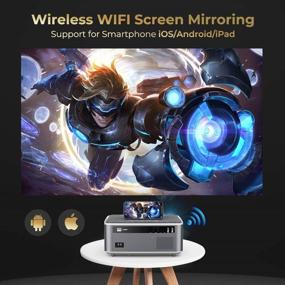 img 1 attached to 🎥 DBPOWER WiFi Projector Native 1080P, 8500L Full HD Outdoor Movie Projector with 4D Keystone Correction, Zoom, PPT, 300" Portable Mini Video Projector for Smart Phone/Laptop/PC/DVD/TV/PS4