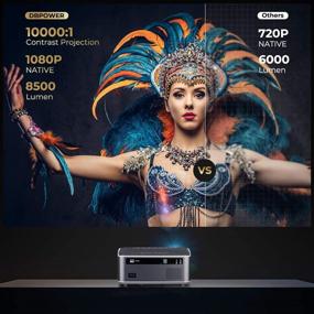 img 3 attached to 🎥 DBPOWER WiFi Projector Native 1080P, 8500L Full HD Outdoor Movie Projector with 4D Keystone Correction, Zoom, PPT, 300" Portable Mini Video Projector for Smart Phone/Laptop/PC/DVD/TV/PS4
