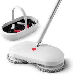 img 4 attached to REECOO Cordless Electric Mop with Auto Cleaning Bucket, Rotary Spray for Wooden, Marble, and Tile Floors - 360° Self-Propelled Rotation and Fan-Shaped Fountain