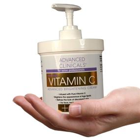 img 3 attached to 16oz Advanced Clinicals Vitamin C Cream: Brightening, Anti-Aging Cream for Age Spots, Dark Spots on Face, Hands, Body