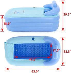 img 2 attached to 🛀 Sibosen Inflatable Bathtub for Adults - Portable & Freestanding Spa Bath, Foldable Blow Up Soaking Tub for Single Person, Compliments Bathroom Shower - Includes Electric Air Pump