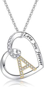 img 4 attached to 💎 Exquisite ZOEXUE Sterling Silver Letter Necklaces: Striking Initial Letter Alphabet A-Z Love Heart Pendant with Sparkling Cubic Zirconia - Perfect Jewelry Gift for Women, Girls, and Teens