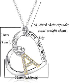 img 3 attached to 💎 Exquisite ZOEXUE Sterling Silver Letter Necklaces: Striking Initial Letter Alphabet A-Z Love Heart Pendant with Sparkling Cubic Zirconia - Perfect Jewelry Gift for Women, Girls, and Teens