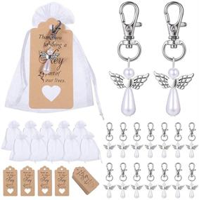 img 4 attached to 38-Piece Angel Keychain Souvenir Wedding Gifts Baby Shower Favor Thank You Gifts Set with Thank You Tag Drawstring Bag - By Cerealy