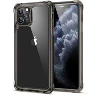 📱 esr air armor iphone 11 pro max case - shock-absorbing, scratch-resistant, military grade protection - hard pc + flexible tpu frame, transparent black (2019) logo