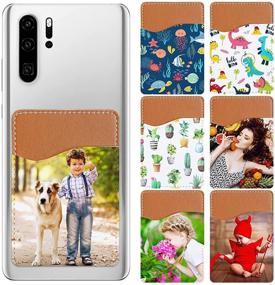 img 1 attached to 📱 Premium Sublimation Blank Phone Wallet PU Leather Card Holder with Adhesive Stickers - 15 Pieces, Perfect for Christmas Presents