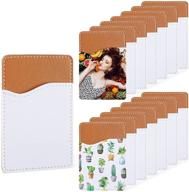 📱 premium sublimation blank phone wallet pu leather card holder with adhesive stickers - 15 pieces, perfect for christmas presents logo