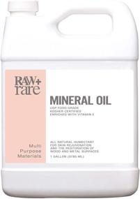 img 4 attached to 🪴 Food Grade Safe Mineral Oil Gallon for Wood/Bamboo, Cutting Board, Butcher Block Conditioner, Knife Blade, Cast Iron Tools, Pans in Kitchen, Vegan-friendly by Raw Plus Rare (1gal)