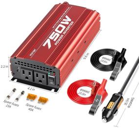 img 3 attached to 🔌 POTEK 750W Car Power Inverter DC 12V to AC 115V Converter with 2A USB Charging Port