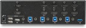 img 2 attached to 🖥️ StarTech.com 4-портовый KVM-переключатель с двумя мониторами HDMI, аудио и USB 3.0 хабом - 4K 30 Гц - многофункциональный KVM-переключатель для HDMI-дисплея (SV431DHD4KU)