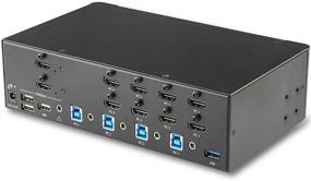 img 1 attached to 🖥️ StarTech.com 4-портовый KVM-переключатель с двумя мониторами HDMI, аудио и USB 3.0 хабом - 4K 30 Гц - многофункциональный KVM-переключатель для HDMI-дисплея (SV431DHD4KU)